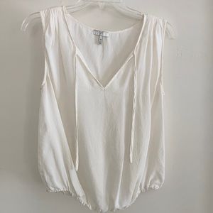 Joie, Cream sleeveless silk blouse